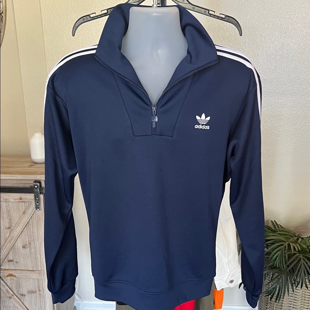 Adidas Dark Blue Zip-Up Jacket Men’s small NWT - Picture 2 of 5